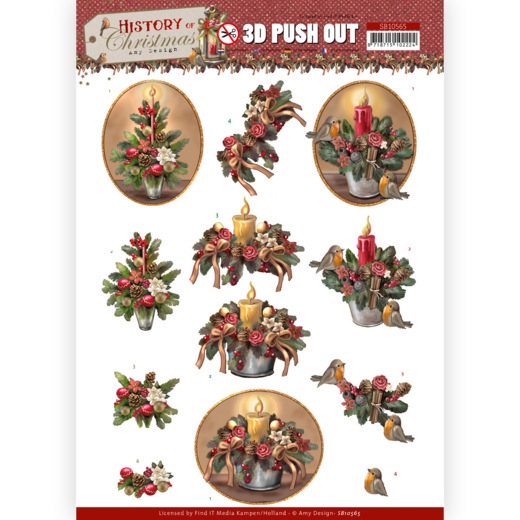 SB10565 AD Stanzbogen History of Christmas - Christmas Candles