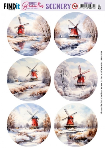 BBSC10069 Stanzbogen Berries Beauties Winter Landscape Rund