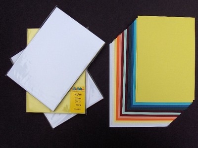 690136 Hobbypapier  24 Bogen, A5, 12 verschiedene Farben,  220gramm