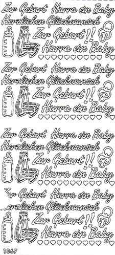 1067 Zur Geburt, Hurra ein Baby, Herzlichen Glckwunsch gold
