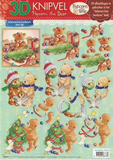 3D KNIPVEL PTB 20 Schneidebogen Popcorn the Bear Weihnachten