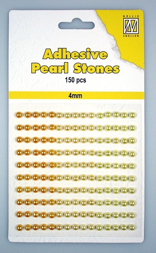 APS404 Adhesive Pearl Stones 150 Stck 4mm gelb