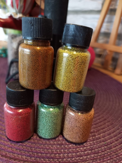 GP6 Glasperlen6 5 kleine Flaschen