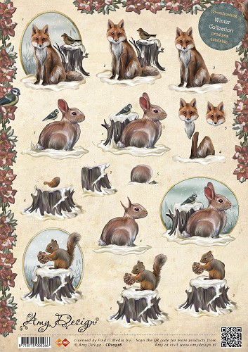 CD10326 AD Schneidebogen Winter Tiere