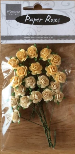 RB2213 Marianne Design Paper Roses, Rose Bunches Yellow
