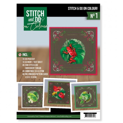 STDOOC10001 Stitch & Do on Colour Freundlicher Frosch  - S O N D E R P R E I S -