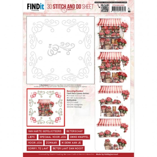 STDOHS10002  3D Stitch & Do Bogen mit Stickvorlage Rote Rosen 2
