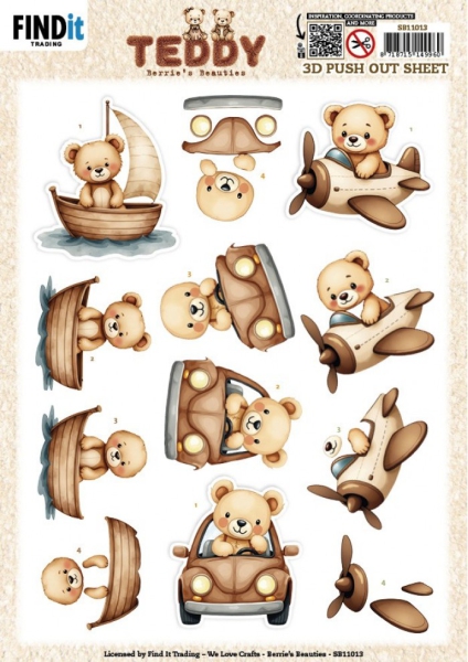 SB11013 BB Stanzbogen Teddy Transport SB11013 BB Stanzbogen Teddy Transport