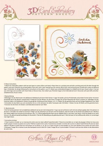 3DCE2013 3D Embroidery Sheets Anns Paper Art Bluebirds