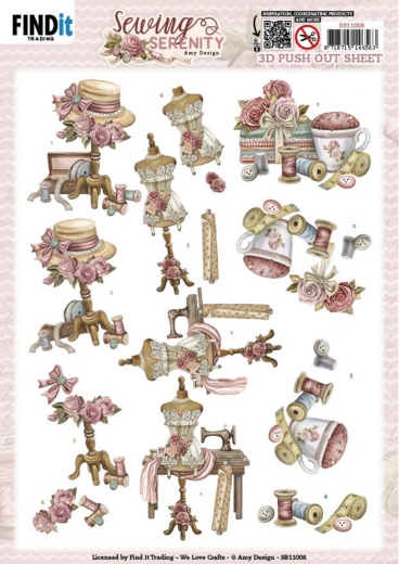 SB11008 AD Stanzbogen Sewing Serenity Schneiderpuppe
