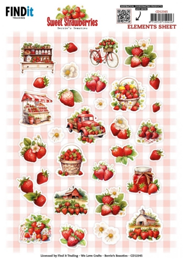 CD12345 BB Schneidebogen Sweet Strawberries S��e Erdbeeren  Kleine Elemente