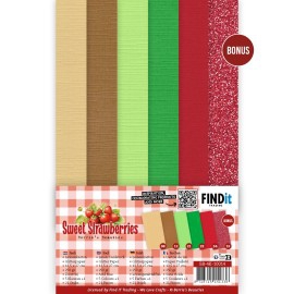 BB-4K-10014 BB Linen-Cardstock-Pack Sweet Strawberries Se Erdbeeren 4K