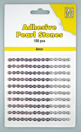 APS40 Adhesive Pearl Stones 150 Stck 4mm 3 farbig lila