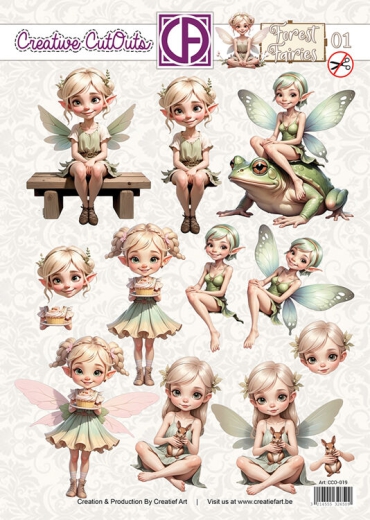 CCO-019 Forest Fairies Stanzbogen Fee mit Tieren