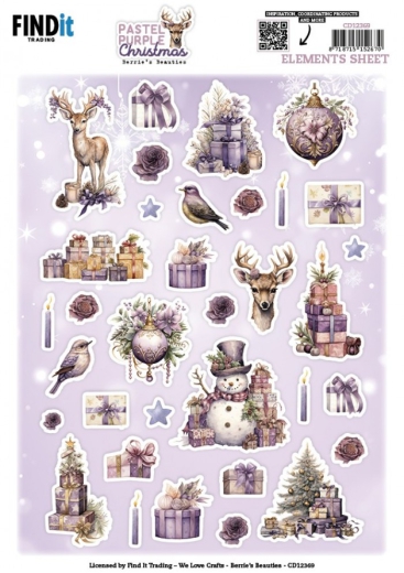 CD12369 BB Schneidebogen Pastel Purple Christmas Kleine Elemente