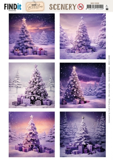 BBSC10088 BB Scenery Stanzbogen Purple Pine Square
