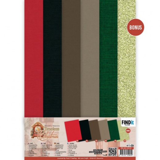 BB-A4-10018 BB Linen Cardstock Pack Zeitlose Weihnachten