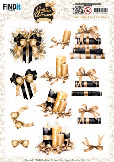 SB10991 BB Stanzbogen Golden Whisper Schleife