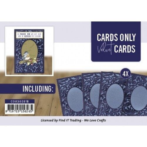 COVCA6001B Cards Only Velvet Cards Blau Samtkarten A6