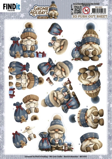 SB11052 BB Stanzbogen Gnomie Holidays  Navy
