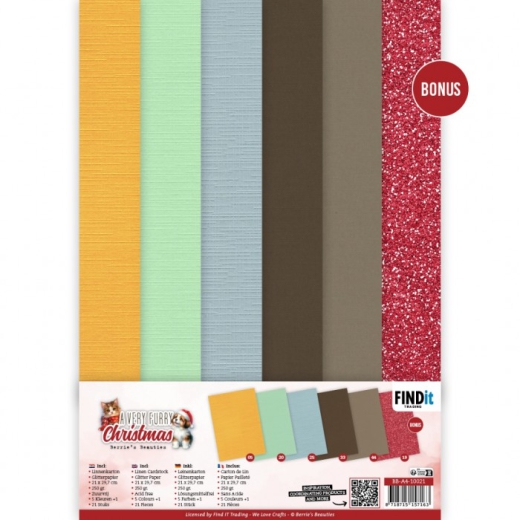 BB-A4-10021 BB Linnenkarton Pack ein sehr pelziges Weihnachtsfest