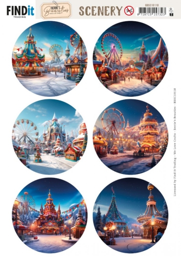 BBSC10118 BB Stanzbogen Winterjahrmarkt rund