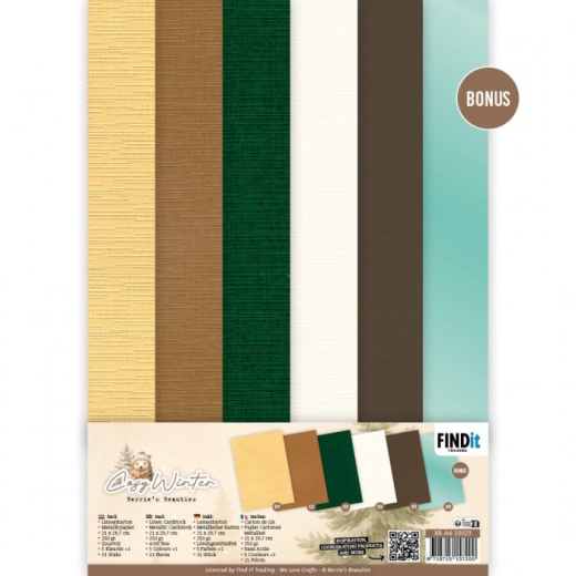 BB-A4-10023 BB Linen Papierpack Cozy Winter Gem�tlicher Winter A4