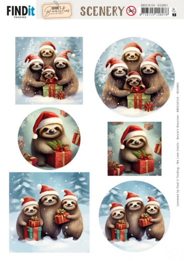 BBSC10124 BB Stanzbogen Scenery Faultier