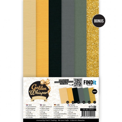 BB-4K-10019 BB Linen Papierset Golden Whisper A4