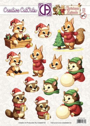 CCO-023 Stanzbogen Weihnachtstiere 01