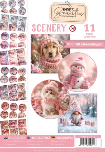 BBPOS10011 BB Stanzbogenbuch Scenery 11 Pink Winter