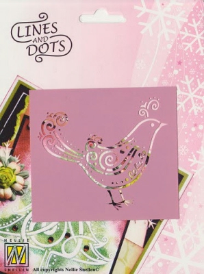 LD006 Vogel Embossing Schablone Lines & Dots