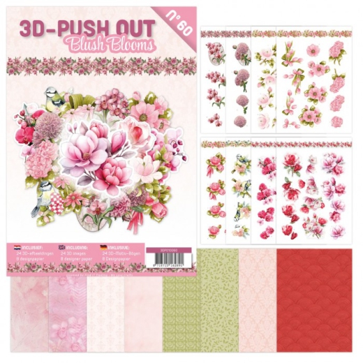 3DPO10060 3D Push Out Buch Bunte Blumen