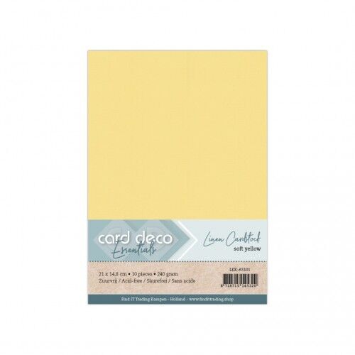 LKK-A5101 Linen Cardastock Karton soft Yellow A5 1 Blatt