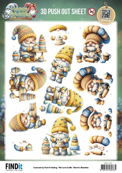 SB11136 BB Stanzbogen Happy Gnomes der kleine B�cker