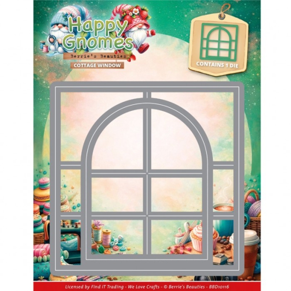 BBD10116 BB Stanzschablone Happy Gnomes Cottage Window