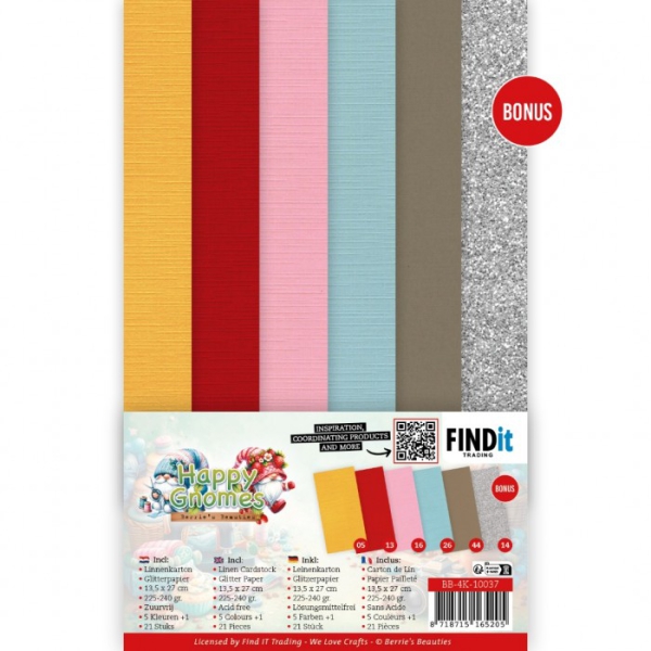 BB-4K-10037 Linen Cardstock Pack 4K Happy Gnomes