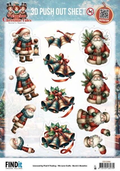 SB11140 BB Stanzbogen Victorianische Weihnachtsgeschichte Glocken SB11140 BB Stanzbogen Victorianische Weihnachtsgeschichte Glocken