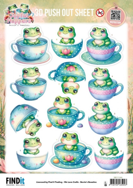 SB11146 BB Stanzbogen Frosch in der Tasse SB11146 BB Stanzbogen Frosch in der Tasse