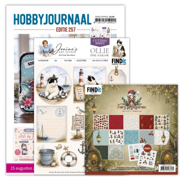 SETHJ257 Hobbyjournal 257 mit Gratis 3D Bogen und Papierpack Fairy Christmas