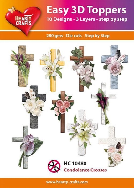 Easy 3D Toppers Condolenz (Kreuze) Design 10 St�ck