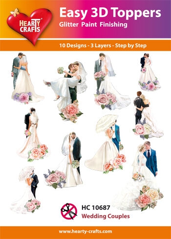 Easy 3D Toppers Hochzeit Design 10 Stück Easy 3D Toppers Hochzeit Design 10 Stück