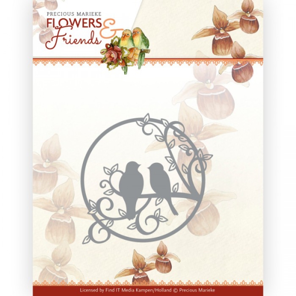 PM10233 PM Stanzschanzschablone Flwers & Friends Circle with Birds