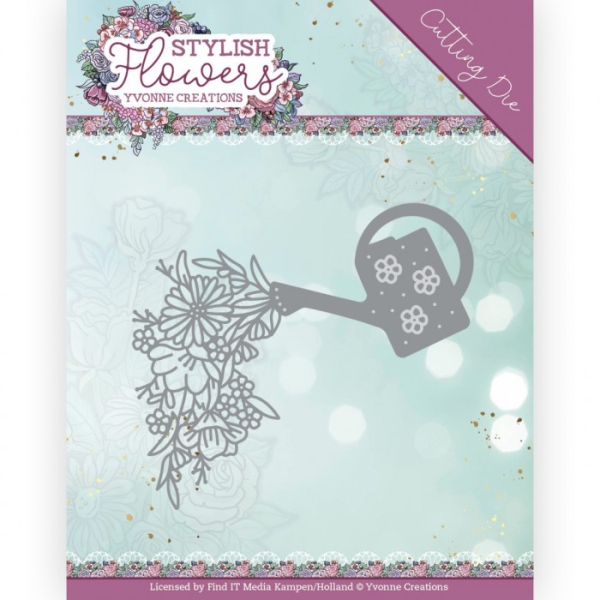 YCD10268 Stanzschablone Stylish Flowers Wasserkanne