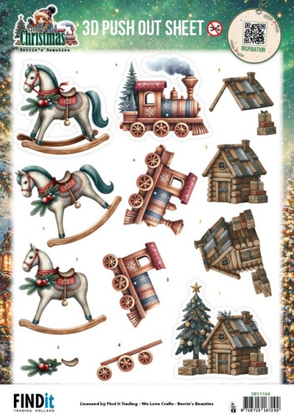 SB11164 Stanzbogen BB Good old Christmas Weihnachtsspielzeug SB11164 Stanzbogen BB Good old Christmas Weihnachtsspielzeug