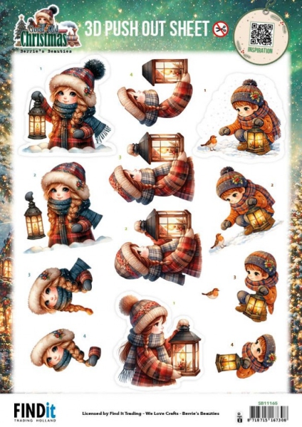 SB11165 Stanzbogen BB Good old Christmas Mädchen SB11165 Stanzbogen BB Good old Christmas Mädchen
