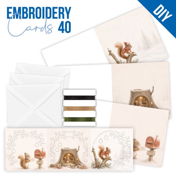 STDOPP043 Embroidery Cards 43 Blaue Weihnachtsleckerein