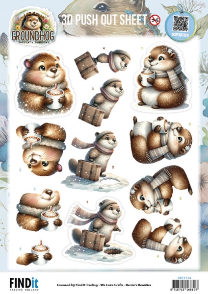SB11174 BB Stanzbogen Groundhog Winterzeit