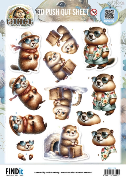 SB11173 BB Stanzbogen Groundhog Urlaubszeit