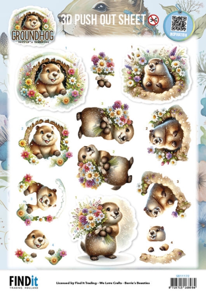 SB11172 BB Stanzbogen Groundhog Fr�hlingsmomente